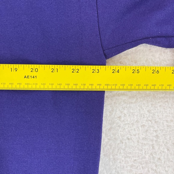 Jerzees Sweater Mens Size XL Purple Brahmas Embroidered Vintage Crew Neck LS USA - Picture 8 of 16